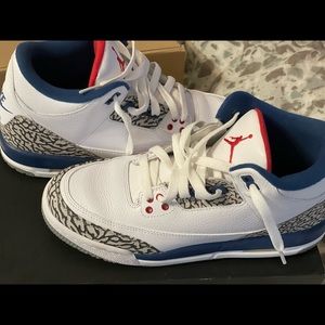 Retro 3 Air Jordan, worn once.  Size 7 Y